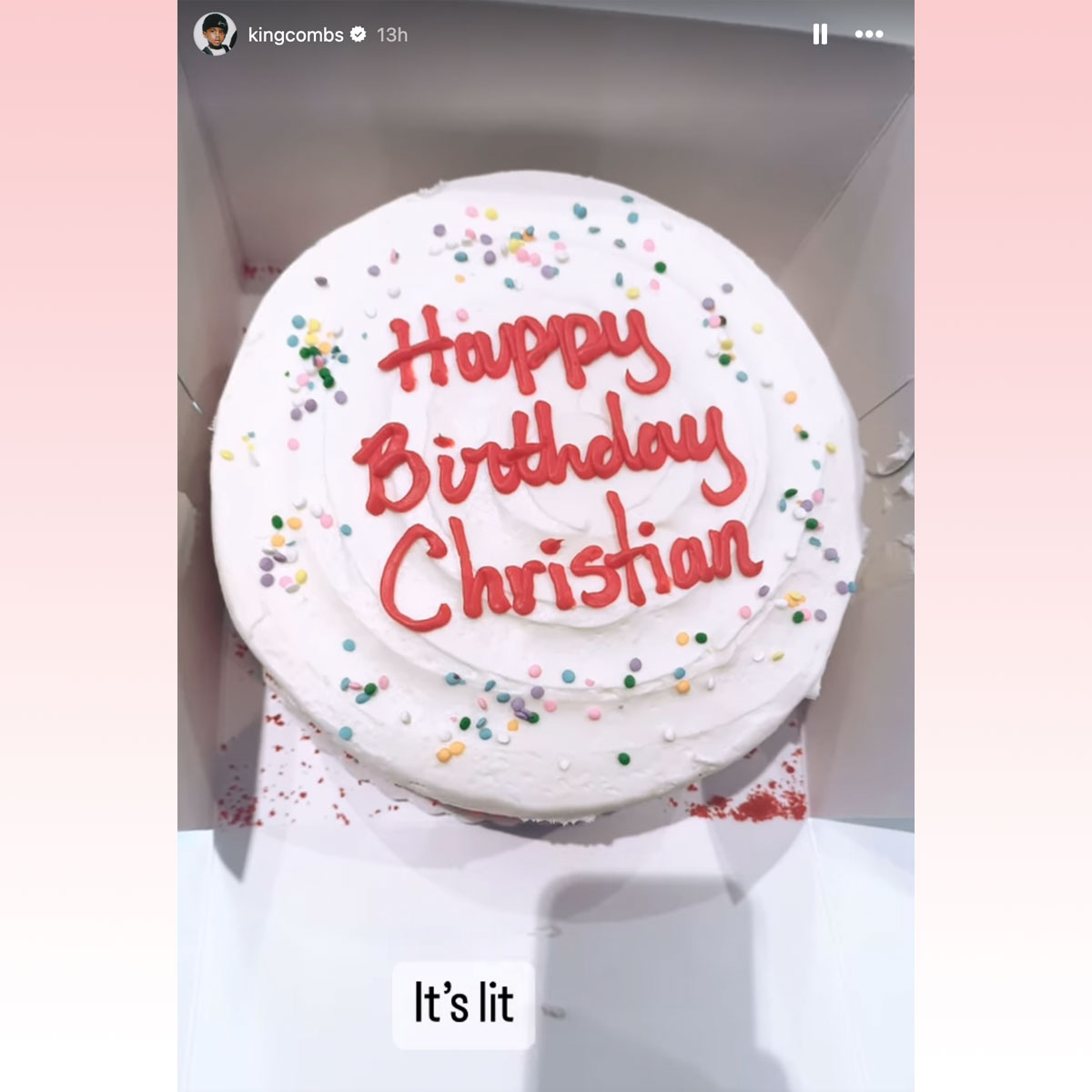 King Combs Shows Off Birthday Cake