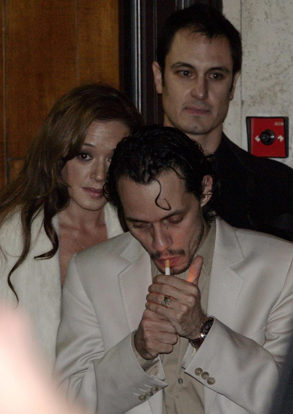 Leah Remini leaving a pre-wedding dinner with Marc Anthony. 