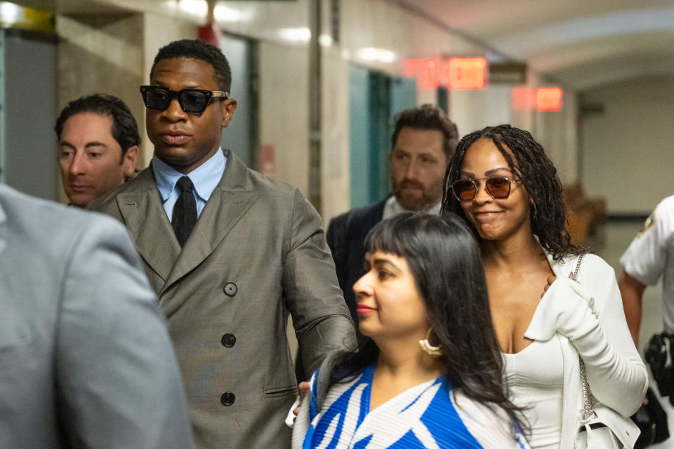 Jonathan Majors arrived at his August 23 hearing hand in hand with his new girlfriend, Meagan Good.