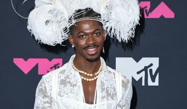 Lil Nas X Dressed As A Bloody Tampon Hanging Out Of An Enormous Vagina For Halloween