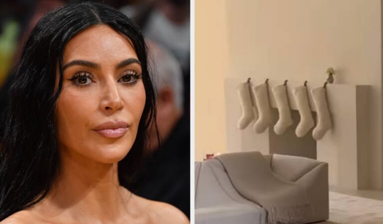 Kim Kardashian's Christmas Decor Is Peak Beige Mom