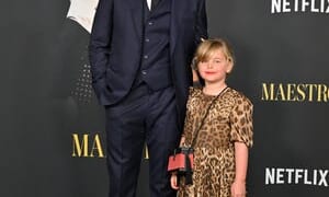 Bradley Cooper, left, brought his daughter Lea De Seine to the Los Angeles premiere of his film "Maestro."