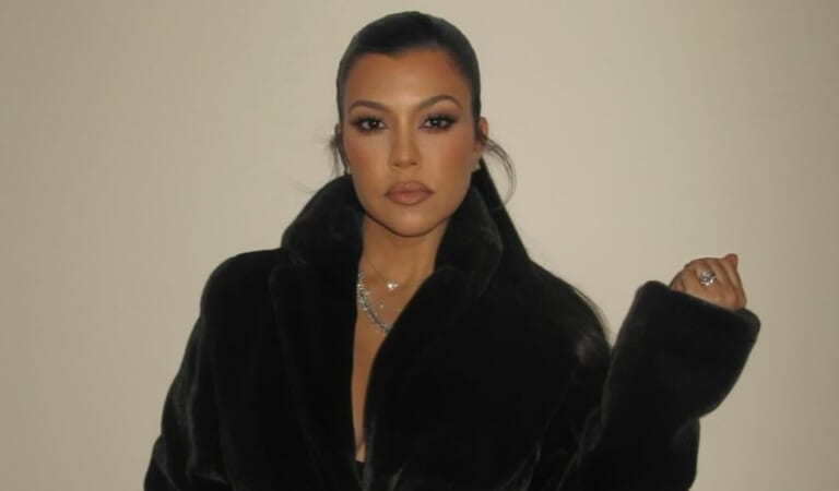 Kourtney Kardashian Wears ‘Cozy Coat’ at Family’s Christmas Eve Party
