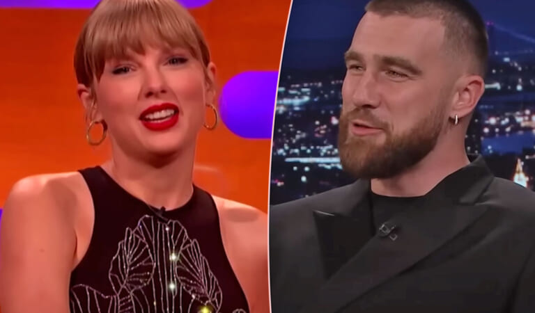 Taylor Swift & Travis Kelce Spotted In Matching Holiday Sweaters – That Make Fun Of His Resurfaced Tweets?!