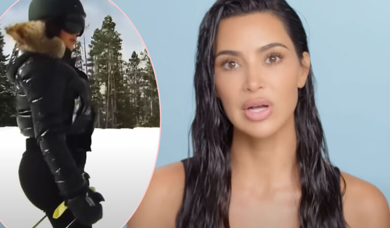 Fans Call Out Kim Kardashian For Not Wearing A Helmet While Skiing – And Get A VERY Terse Response!