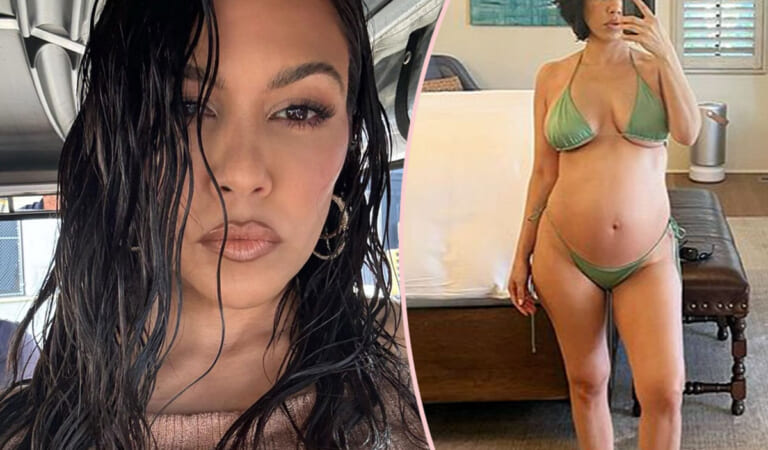 Kourtney Kardashian Shares Sweet Message With Postpartum Body Bikini Pics: ‘Dear New Mommies’